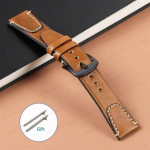18mm 20mm 22mm Universalus Retro Premium Natūralios Odos Mink&scaron;tas Dirželis Greito Atsegimo Sagties Pakeičiamas Laikrodžio Dirželis Verslui Juodas Rudas Mėlynas Žalias 22mm black buckle