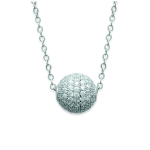 Les Tr&eacute;sors De Lily [L3908] - Collier Argent 'Sissi' blanc argent&eacute; (rhodi&eacute;) - 10 mm