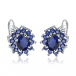 Madingi 1,89 Ct natūralaus mėlyno safyro auskarai 925 sterlingų sidabro brangakmenių vintažiniai auskarai moterims, puikūs papuo&scaron;alai