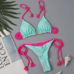 Moteri&scaron;kas bikinis Seksualus maudymosi kostiumėlis auk&scaron;tu juosmeniu Paplūdimio maudymosi kostiumėlis Moteri&scaron;kas vasaros maudymosi kostiumėlis S
