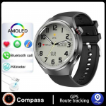 2023 m. naujas NFC i&scaron;manusis laikrodis vyrų balso skambučių sporto laikrodžiai GT4 Pro Compass GPS Tracker vandeniui atsparus i&scaron;manusis laikrodis silicone strap juoda