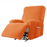 Velvet Fabric Recliner kėdės užvalkalas Lazy Boy Relax Atlo&scaron;iamas sofos užvalkalas Elastinis fotelio užvalkalas, skirtas svetainei namuose 2 Seater oranžinė