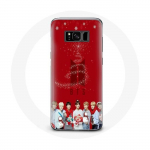 Coque pour Samsung Galaxy S8 Plus BTS Bangtan Gar&ccedil;ons Fond Rouge Cadeau de No&euml;l 2023