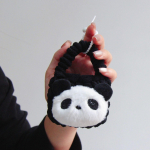 Moterims Mergaitėms Mielas Animacinis Panda Mini Monetų Krep&scaron;elis Piniginė Juoda Balta Ausinių Laikiklis Organizatorius Mokyklinių Krep&scaron;ių Pakabukas Raktų Pakabukas Raktų Žiedas juoda