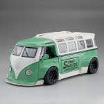 1/32 Scale Metal Diecasts T1 BUS Automobilių modeliai Žaislai Durys atidaromos su garso &scaron;viesa Patraukite atgal Mikroautobusai Modeliai Kolekcija Vaikams Dovanos berniukams žalia
