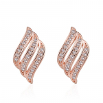 Plunksnos formos Angel Wing Stud Ear Post Stud Auskarai Skaidrūs kubiniai auskarai sidabras