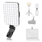 LED asmenukės &scaron;viestuvas 60 auk&scaron;tos kokybės LED karoliukai 2200 mAh įkraunamas CRI 97+, 7 &scaron;viesos režimai, ne&scaron;iojami ant lemputės, skirti telefonui / plan&scaron;etiniam kompiuteriui / ne&scaron;iojamam kompiuteriui balta