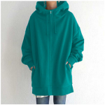 Oversize Moteri&scaron;ki megztiniai Megztiniai Megztiniai Žieminiai Užtrauktukas Ilgos Striukės Paltas Moteri&scaron;ki Gatvės drabužiai su gobtuvu Harajuku Fleece Vir&scaron;utiniai drabužiai XL