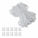 Grandinė su karoliukais 10 m plastikinė ritininė žaliuze romėni&scaron;ka vertikalaus atspalvio karoliukų grandinėlė traukiama lyno uždanga karoliukų virvės diržo jungtis balta