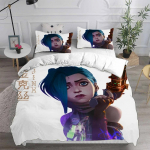 3D spausdinta Jinx Arcane patalynės komplektas pagalvės užvalkalas antklodės užvalkalas su dvigule lova, didele lova, suaugusiems vaikams, patalynė antklodės užvalkalas EU Single 135x200cm