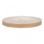 Plateau bambou et beige 40 x 40x 35 cm