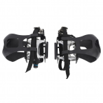 1 pora treniruoklio pedalų Aliuminio treniruoklio pedalai su kojų pir&scaron;tų spaustukais ir dirželiais 916