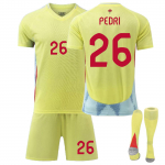 2425Spain Away Futbolo megztiniai &scaron;ortai ir kojinės Naujo sezono &scaron;ortai ir kojinės suaugusiems ir vaikams dydžio rinkinys 26