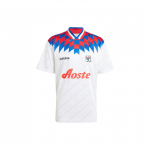 Adidas Olympique Lyonnais 95/96 Grįžtamoji spalvų blokų kasdienė sportinė trumpomis rankovėmis futbolo mar&scaron;kinėlių vyri&scaron;ki vir&scaron;utiniai balta IM8518 S
