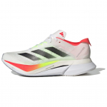 adidas Adizero Boston 12 Debesėlių baltumo, pagrindinės juodos, ry&scaron;kiai raudonos (Moteri&scaron;kos) Moteri&scaron;ki sportbačiai JQ2554 36