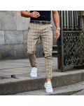 Vyri&scaron;kos kontrolinės kelnės Slim Fit Mink&scaron;tos tamprios laisvalaikio ilgos kelnės Darbo biuro verslas M pilka