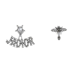 Dior Ja Padengti Palladium Sidabro Metalo Auskarai Moteri&scaron;ki auskarai E0640ADRCY-D909 Box+Shopping Bag