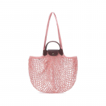 Longchamp Le Pliage Filet 38 tvirta rankena tinklinio audinio pirkinių krep&scaron;ys didelis moteri&scaron;kas pirkinių krep&scaron;ys rožinis 10121HVHP63 Pink