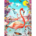 Animacinių filmų flamingo deimantų plakatas vaikų darželio sienelės meno drobės spaudinys tapyba &Scaron;iaurės &scaron;alių dekoro sienos paveikslėlis mergaitėms 30*40 cm