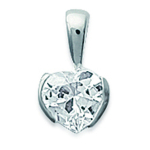 Les Tr&eacute;sors De Lily [D7415] - Pendentif Argent 'Precious Love' blanc argent&eacute; - 6x7 mm balta