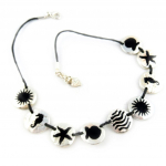Dolce Vita [E1569] - Collier Cr&eacute;ateur 'Clio' Noir Argent&eacute;
