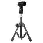 MS-12 mini sulankstomas reguliuojamas stalinio mikrofono stovo trikojis su MC5 mikrofono spaustuko laikikliu