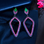 CMM Retro Purple Zirconia Long Drop Auskarai Vintažiniai papuo&scaron;alai įvairiaspalvis