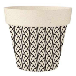 Les Tr&eacute;sors De Lily [A1631] - Cache-pot bambou 'Boho' noir beige - 14x12 cm juoda