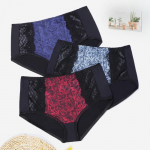 3vnt moteri&scaron;kos kelnaitės didelio dydžio kelnaitės su gėlėmis ra&scaron;tais nėriniais itin plonos moteri&scaron;kos apatinės kelnaitės Xl-6Xl 2XL įvairiaspalvis