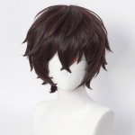 Dazai Osamu perukas Anime bungo benamiai &scaron;unys Cosplay trumpi rudi juodi kar&scaron;čiui atsparūs sintetiniai plaukai Helovino vakarėlio perukai + peruko kepurė