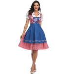 Vokietijos Bavarijos Dirndl suknelė Oktoberfest Costume Beer Maid Fancy Dress 2XL &scaron;viesiai mėlyna spalva