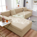 Neper&scaron;lampami sofos užvalkalai Vienspalviai kampiniai sofos užvalkalai Elastingi sofos užvalkalai Svetainės sofos rinkinys naminiams gyvūnėliams vaikams 4 seater 230-300cm kreminė