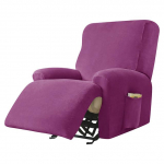 Velvet Fabric Recliner kėdės užvalkalas Lazy Boy Relax Atlo&scaron;iamas sofos užvalkalas Elastinis fotelio užvalkalas, skirtas svetainei namuose 3 Seater violetinė