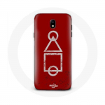 Coque pour Samsung Galaxy S5 Squid Game logo symboles cercle carre triangle Fond Rouge