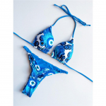 Moteri&scaron;ki maudymosi kostiumėliai su leopardiniu ra&scaron;tu Halter Scrunch Butt Bikini Moteri&scaron;ki maudymosi kostiumėliai Dviejų dalių bikinio rinkinys maudymosi kostiumėlis plaukimui S