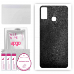 apgo Protective Skin Sticker for the back compatible with Honor 9X Lite, Wrap Film, Foil, Vinyl - Pattern Black Leather