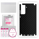 apgo Protective Skin Sticker for the back+sides compatible with Samsung Galaxy S21 FE 5G, Full Wrap Film, Foil, Vinyl - Pattern Carbon Black