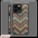 Vertikalios grūdėtos odos mados mink&scaron;tas silikoninis telefono dėklo galinis dangtelis su fotoaparato objektyvo pilna apsauga, skirta iPhone iPhone 15 Pro Max