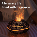Fire Flame medienos grūdų aromaterapinis aparatas drėkintuvas Aroma difuzorius Oro ultragarsinis rūko formuotojas Fogger Aroma