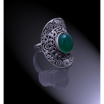 Natural Green Onyx Gemstone Handmade 925 Sterling Silver Ring Size 9.5 s2w57