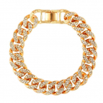 Nauja madinga prabangi 12 mm &bdquo;Iced Out Cuban Link&ldquo; grandinės apyrankė moterims vyrams Aukso sidabro spalvos &bdquo;Bling&ldquo; kalnų kri&scaron;tolinio akmens apyrankės papuo&scaron;alai