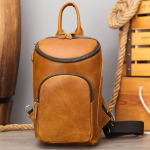 &bdquo;Crazy Horse&ldquo; odinis vyri&scaron;kas krūtinės krep&scaron;ys Vintažinis didelės talpos pečių skersinis galvos sluoksnis, karvės odos vyri&scaron;kas natūralios odos krūtinės krep&scaron;ys ruda