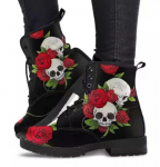 2024 m. Skull Flower Print Auk&scaron;tos vir&scaron;ūnės sportbačiai moteri&scaron;ki batai rudens žiemos mados moteri&scaron;ki 43 didesnio dydžio batai 35 juoda