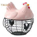 Kiau&scaron;inių laikymo krep&scaron;elis su rankena, didelės talpos, atsparus rūdims korozijai, tu&scaron;čiavidurio dizaino kiau&scaron;inių surinkimo krep&scaron;elis rožinė