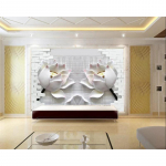 Balti Gėlių 3D Tapetai Modernūs Minimalistiniai Tapetai Svetainės Miegamojo Sienos Freska Namų Dekoras 200 cm(W) x 140 cm(H) gray