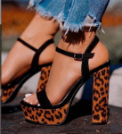 Nauji INS Kar&scaron;tos Moterys Mada Auk&scaron;tos Platformos Vakariniai Batai Moteris vakarėlis Leopardas Sandalai Moterys Auk&scaron;tas Storas Kulnas Zapatos Mujer 35 leopardas