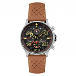 AVI-8 Hawker Typhoon Coningham Chronograph Baldwin Odinė apyrankė Juodas ciferblatas Kvarcinis AV-4093-0B Vyri&scaron;kas laikrodis juoda