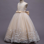 Vasaros mergaičių ilga vakarinė suknelė siuvinėta suknelė Eleganti&scaron;kos vaiki&scaron;kos suknelės mergaitėms Drabužiai Vestidos paauglių ilga vestuvinė suknelė 130cm &scaron;ampanas