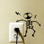 Sieninio jungiklio lipdukas dekoracija individualumas skeletas sienos lipdukas MIT