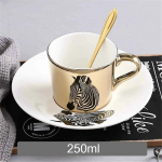 Naujas dinami&scaron;kas atspindžio puodelis 250~300 ml namų gėrimams, kūrybingas keraminis anamorfinis puodelis, kavos ir arbatos rinkinys, įdomi dovana 201-300ml white